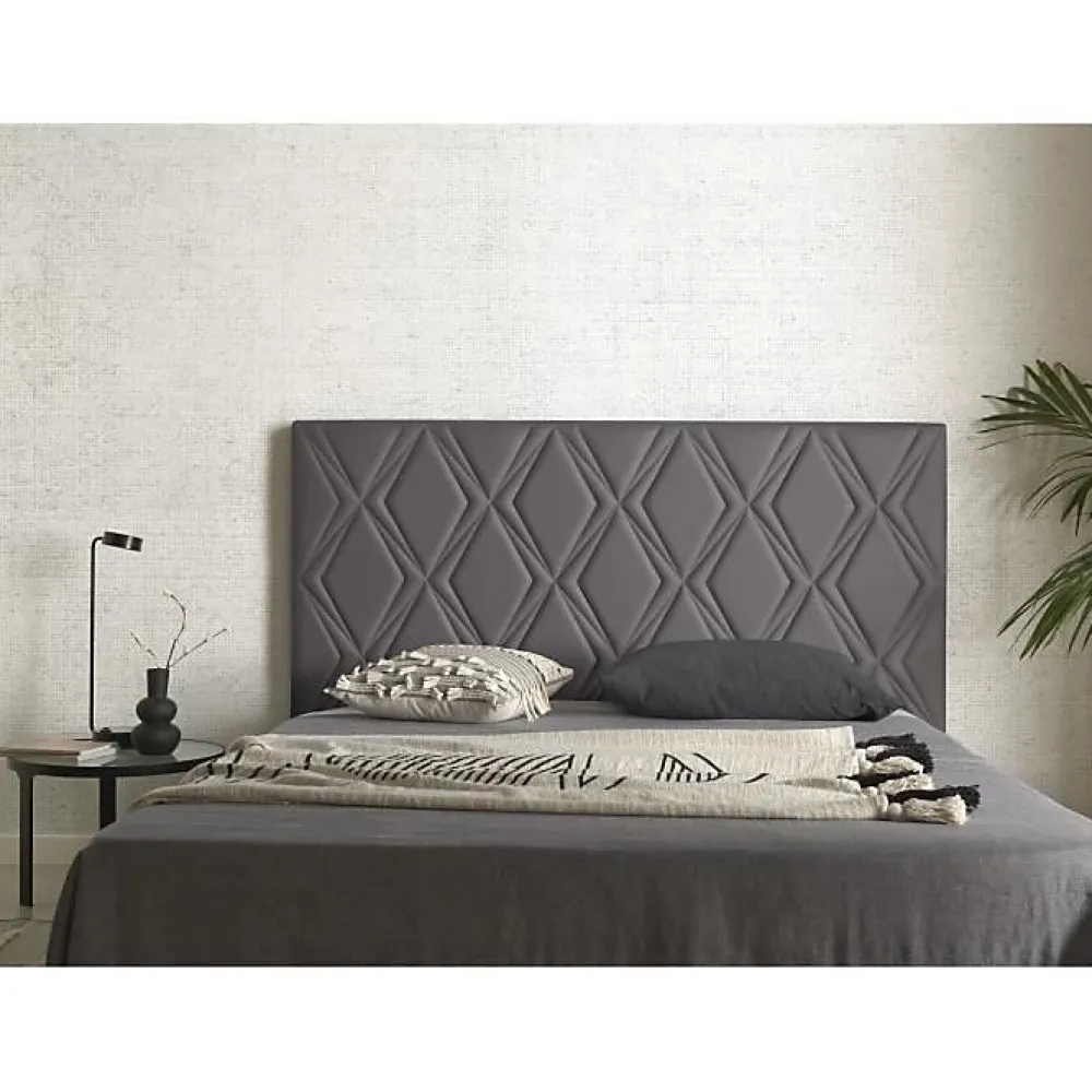 Eccox Tête de lit Rubi gris pour lit 140 en similicuir 154x115x8.* Tête De Lit