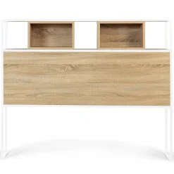IDMarket Tête de lit sur pied DETROIT 145 cm bois et métal blanc design industriel* Tête De Lit