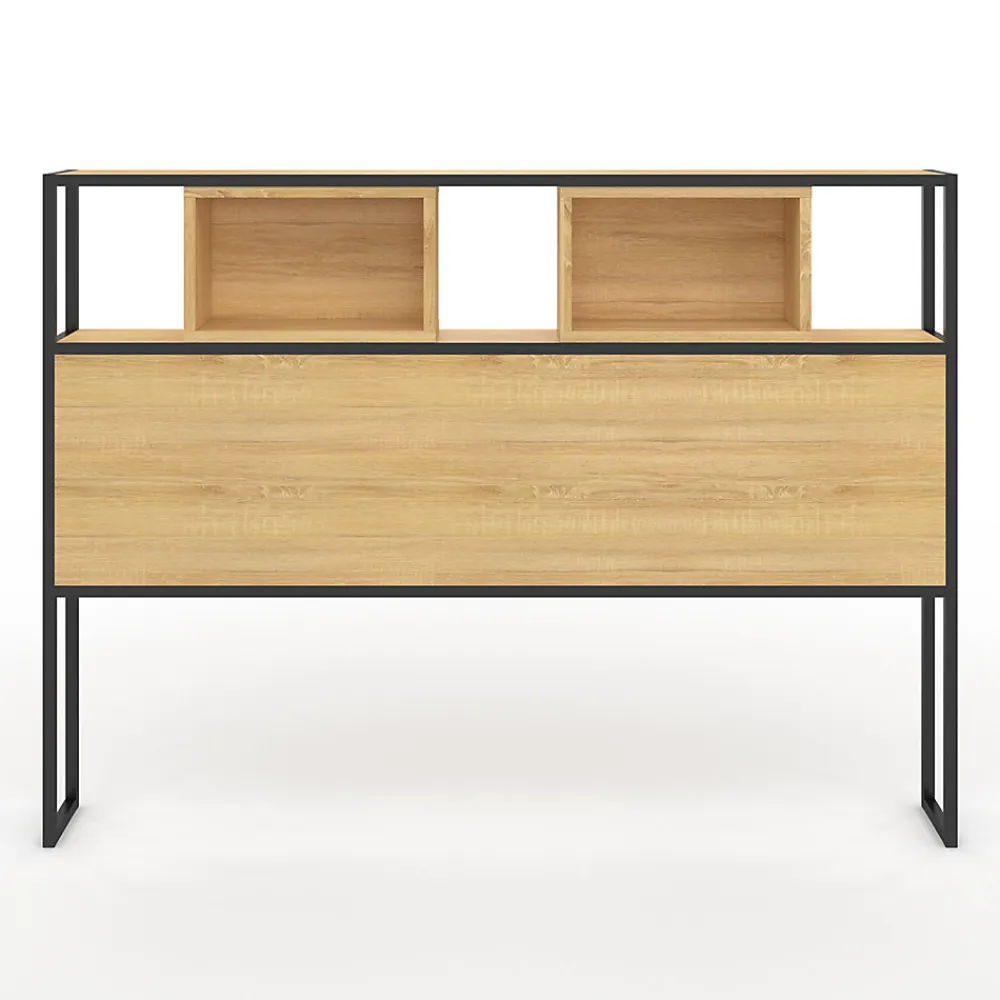 Tête de lit sur pied DETROIT 165 cm bois et métal noir design industriel>IDMarket Hot