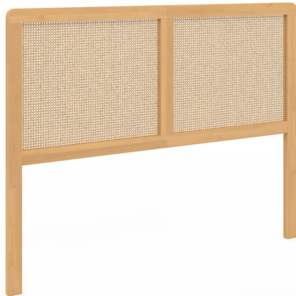 Tête de lit sur pied EDHEN 140 cm cannage et bois>IDMarket Discount