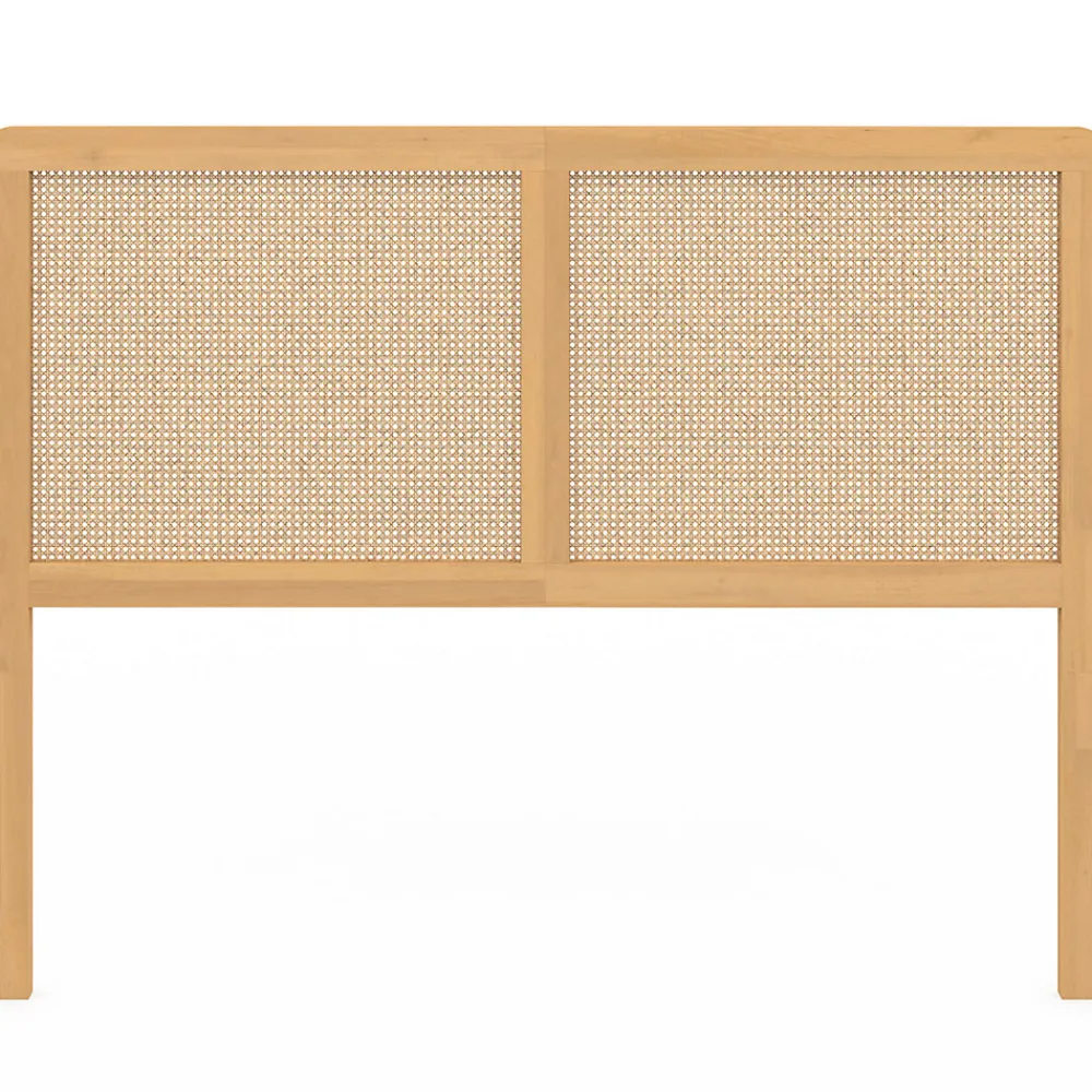 Tête de lit sur pied EDHEN 140 cm cannage et bois>IDMarket Discount