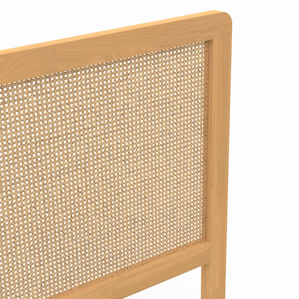 Tête de lit sur pied EDHEN 140 cm cannage et bois>IDMarket Discount