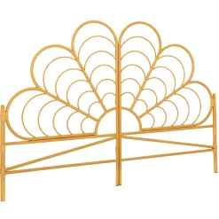 Tête de lit sur pied IVY 160 cm effet rotin en forme de fleur>IDMarket Best
