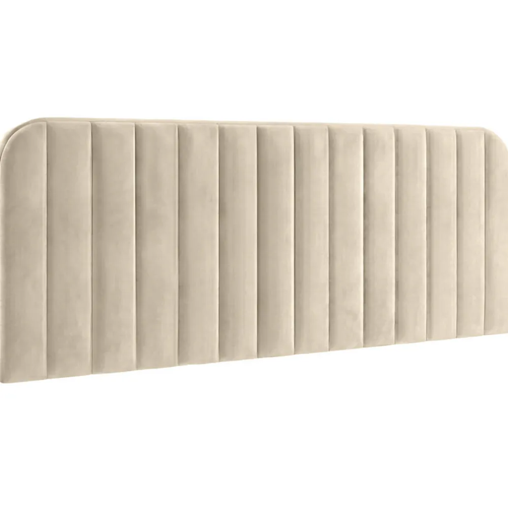 Tête de lit suspendue ALBA 160 cm en velours beige>IDMarket Online