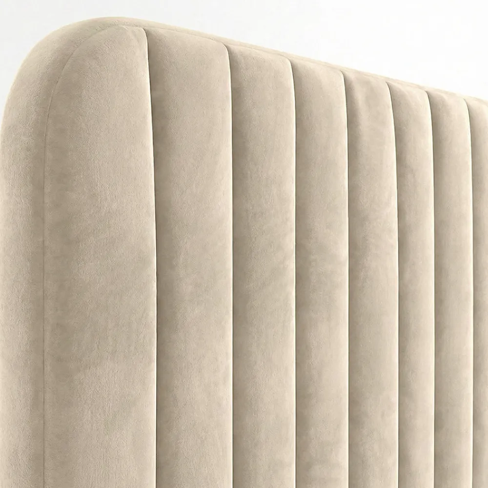 Tête de lit suspendue ALBA 160 cm en velours beige>IDMarket Online