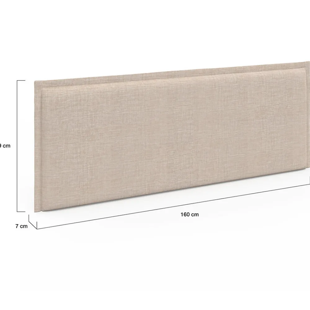 Tête de lit suspendue ALHYA 160 cm en tissu beige lin>IDMarket Hot
