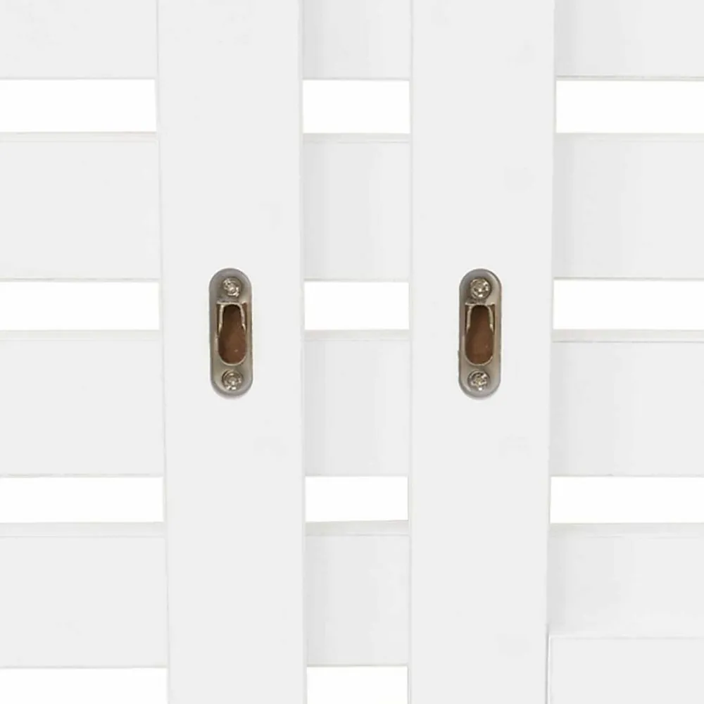 Tête de lit suspendue en lattes AVA 240 cm bois blanc et étagères façon hêtre>IDMarket