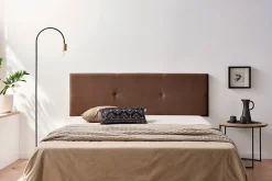 Moonia Tête de Lit Tapisée ALMA Aqualine 115x50x5 cm - Chocolat -* Tête De Lit
