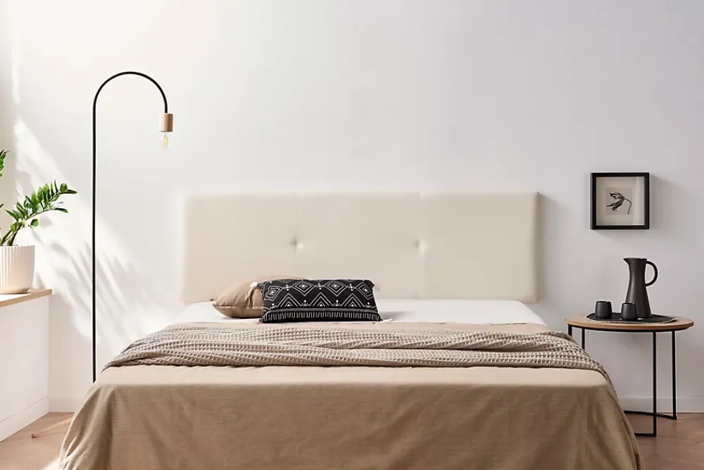 Moonia Tête de Lit Tapisée ALMA Simili cuir 170x50x5 cm - Beige -* Tête De Lit
