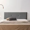 Moonia Tête de Lit Tapisée ALMA Simili cuir 90x50x5 cm - Gris Foncé -* Tête De Lit