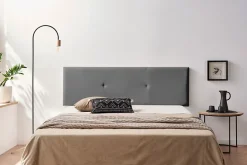 Moonia Tête de Lit Tapisée ALMA Simili cuir 90x50x5 cm - Gris Foncé -* Tête De Lit