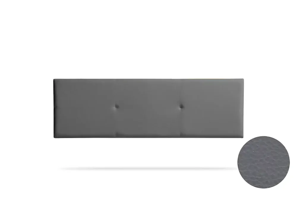 Moonia Tête de Lit Tapisée ALMA Simili cuir 90x50x5 cm - Gris Foncé -* Tête De Lit