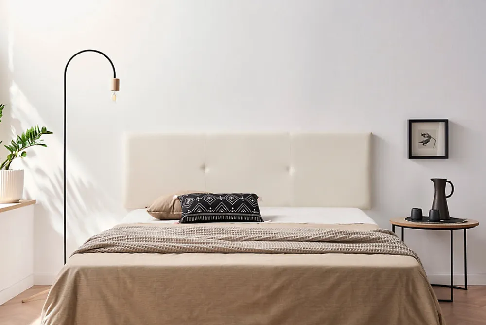 Tête de Lit Tapisée ALMA Simili cuir 145x50x5 cm - Beige ->Moonia Clearance
