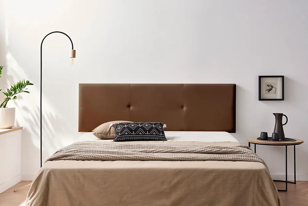 Moonia Tête de Lit Tapisée ALMA Simili cuir 115x50x5 cm - Marron -* Tête De Lit