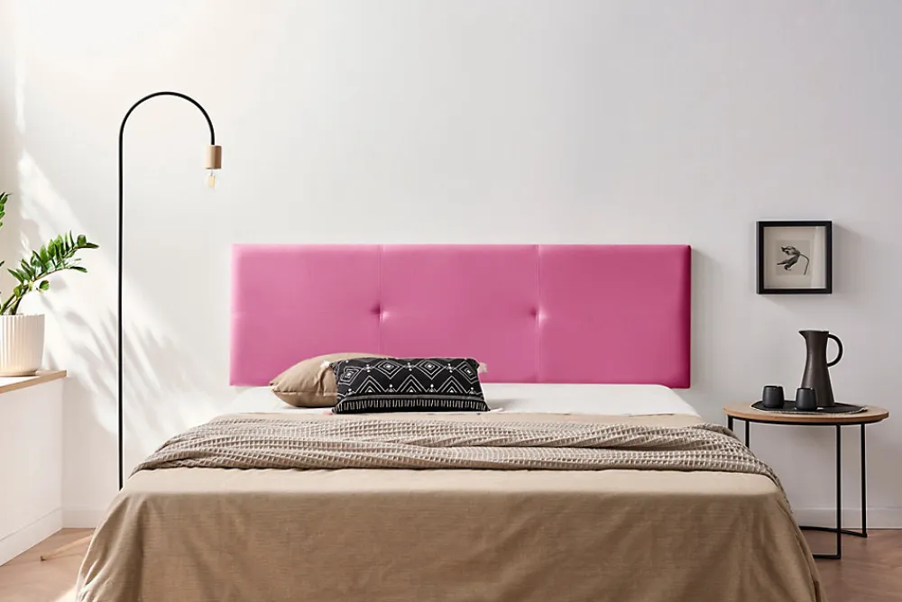 Tête de Lit Tapisée ALMA Simili cuir 145x50x5 cm - Rose ->Moonia Best