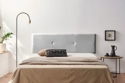 Tête de Lit Tapisée ALMA Simili cuir 145x50x5 cm - Argent ->Moonia New