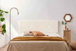 Moonia Tête de Lit Tapisée ALTEA Aqualine 130x50x5 cm - Beige -* Tête De Lit