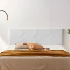 Moonia Tête de Lit Tapisée ALTEA Simili cuir 145x50x5 cm - Blanc -* Tête De Lit