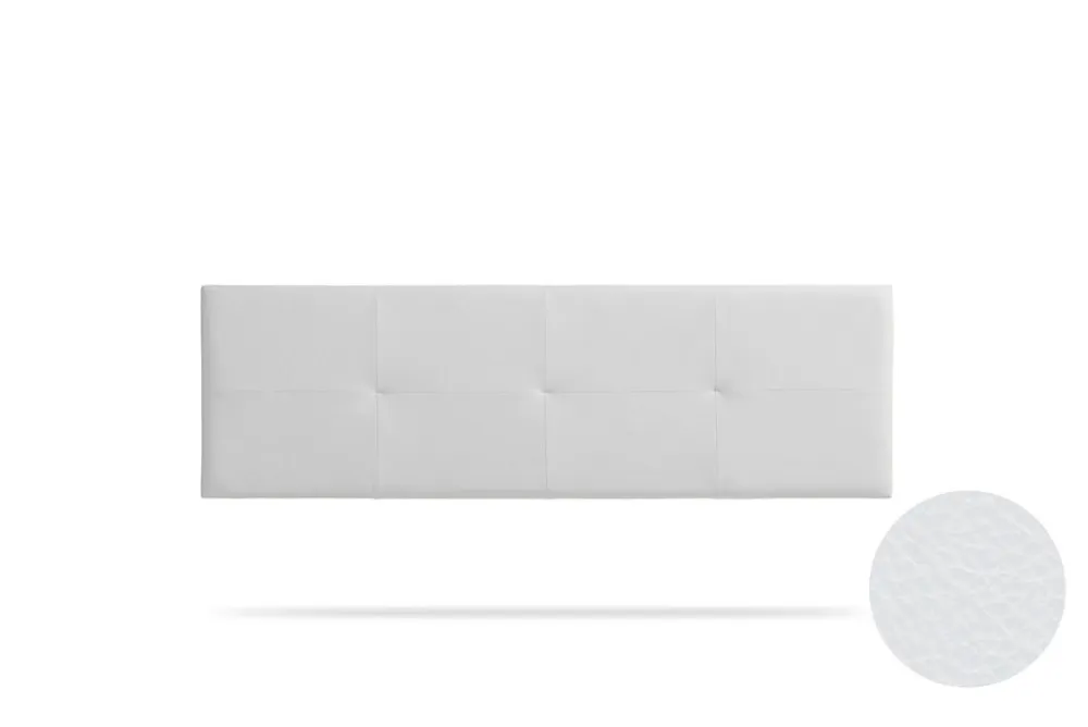Moonia Tête de Lit Tapisée ALTEA Simili cuir 145x50x5 cm - Blanc -* Tête De Lit