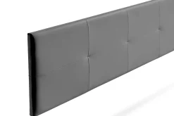 Moonia Tête de Lit Tapisée ALTEA Simili cuir 130x50x5 cm - Gris Foncé -* Tête De Lit