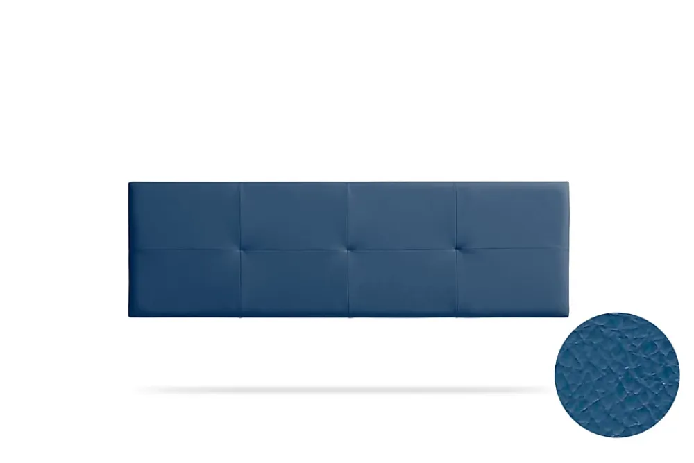 Moonia Tête de Lit Tapisée ALTEA Simili cuir 90x50x5 cm - Bleu Foncé -* Tête De Lit