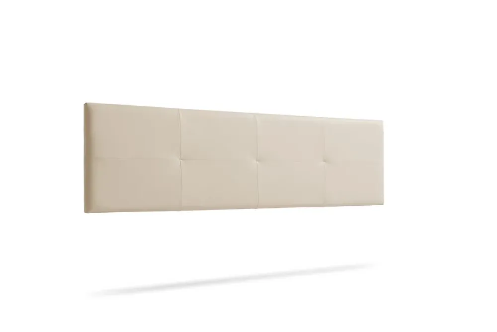 Moonia Tête de Lit Tapisée ALTEA Simili cuir 145x50x5 cm - Blanc Cassé -* Tête De Lit
