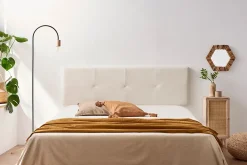 Moonia Tête de Lit Tapisée ALTEA Simili cuir 130x50x5 cm - Beige -* Tête De Lit