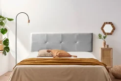 Moonia Tête de Lit Tapisée ALTEA Simili cuir 145x50x5 cm - Argent -* Tête De Lit