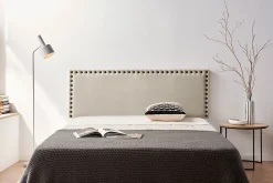 Moonia Tête de Lit Tapisée MODENA Aqualine 90x55x8 cm - Beige Toast -* Tête De Lit