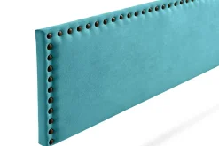 Moonia Tête de Lit Tapisée MODENA Aqualine 145x55x8 cm - Turquoise -* Tête De Lit