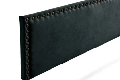Tête de Lit Tapisée MODENA Aqualine 160x55x8 cm - Noir -><noscript><img width=