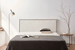 Moonia Tête de Lit Tapisée MODENA Aqualine 145x55x8 cm - Beige -* Tête De Lit