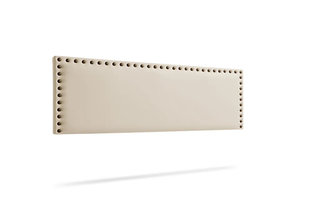 Tête de Lit Tapisée MODENA Simili cuir 160x55x8 cm - Blanc Cassé ->Moonia Discount