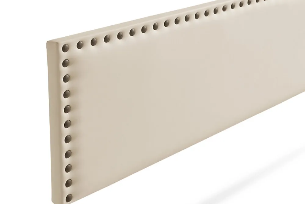 Tête de Lit Tapisée MODENA Simili cuir 160x55x8 cm - Blanc Cassé ->Moonia Discount