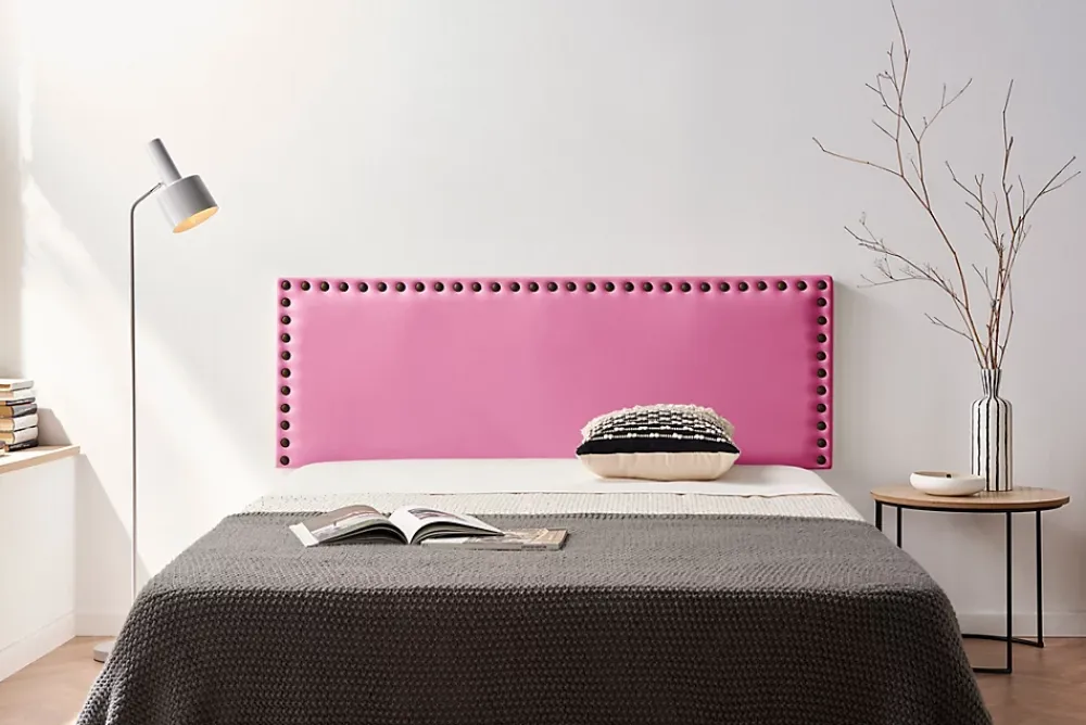 Moonia Tête de Lit Tapisée MODENA Simili cuir 100x55x8 cm - Rose -* Tête De Lit