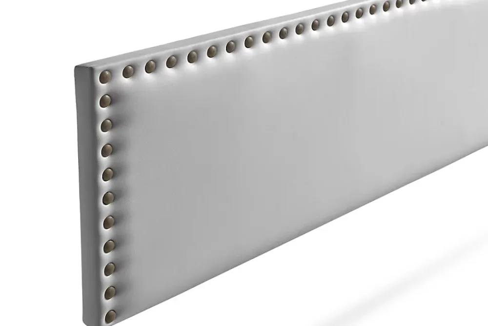 Moonia Tête de Lit Tapisée MODENA Simili cuir 115x55x8 cm - Argent -* Tête De Lit