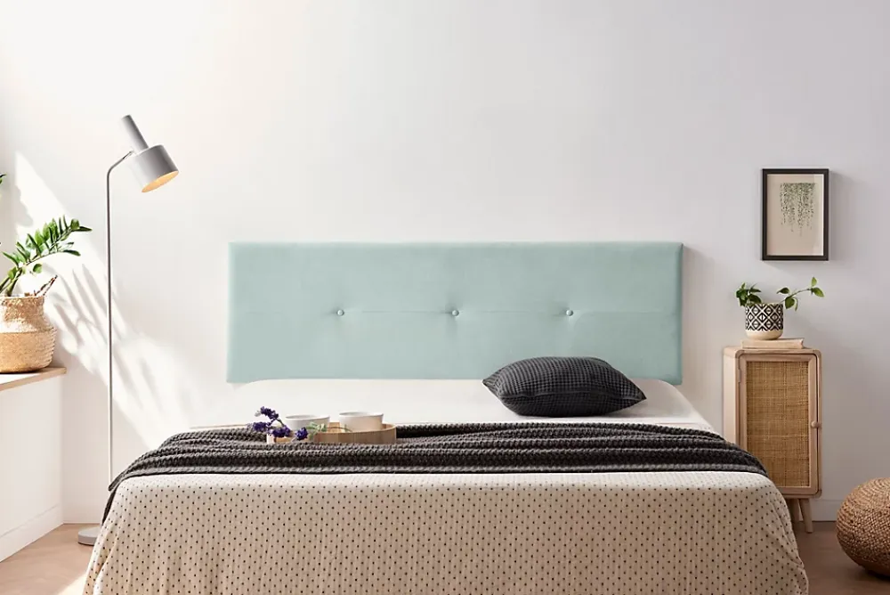 Moonia Tête de Lit Tapisée NAPOLI Aqualine 160x50x5 cm - Vert Aqua -* Tête De Lit