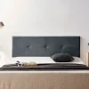 Moonia Tête de Lit Tapisée NAPOLI Aqualine 130x50x5 cm - Gris Foncé -* Tête De Lit