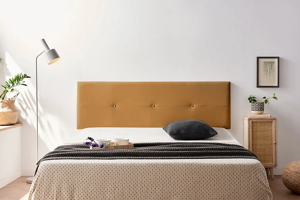Tête de Lit Tapisée NAPOLI Simili cuir 100x50x5 cm - Marron Clair ->Moonia Discount