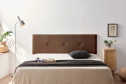 Tête de Lit Tapisée NAPOLI Simili cuir 130x50x5 cm - Marron ->Moonia Discount