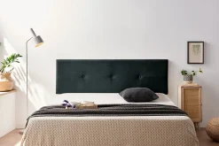 Tête de Lit Tapisée NAPOLI Aqualine 160x50x5 cm - Noir ->Moonia Outlet