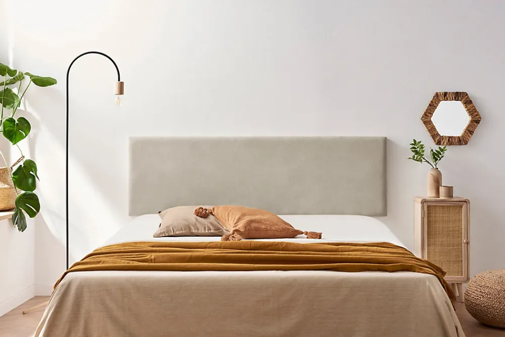 Tête de Lit Tapisée NOVA Aqualine 90x50x5 cm - Beige Toast ->Moonia