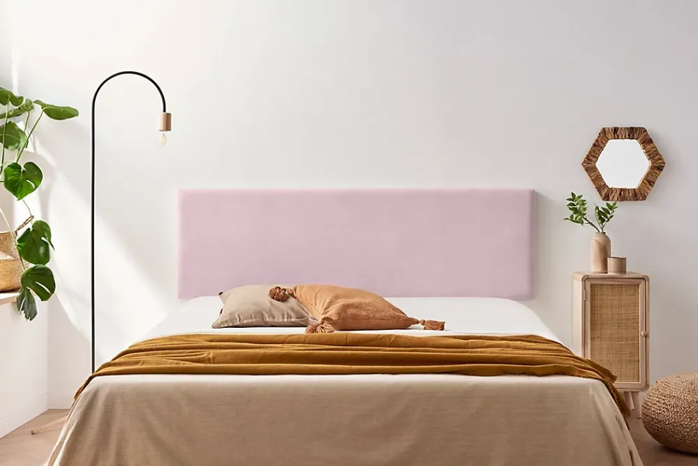 Moonia Tête de Lit Tapisée NOVA Aqualine 160x50x5 cm - Rose Clair -* Tête De Lit