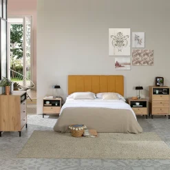 Vs Venta-Stock Tête de lit tapissée Creta 150x60 cm Couleur Moutarde, 8 cm d'épaisseur* Tête De Lit