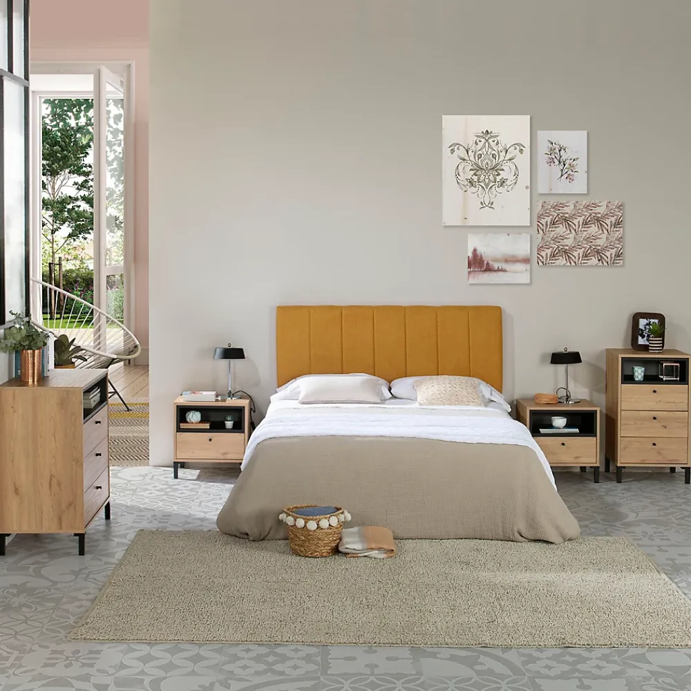 Vs Venta-Stock Tête de lit tapissée Creta 150x60 cm Couleur Moutarde, 8 cm d'épaisseur* Tête De Lit