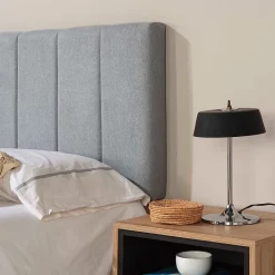 Tête de lit tapissée Creta 160x60 cm Couleur Gris, 8 cm d'épaisseur><noscript><img width=