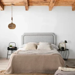Tête de lit tapissée Leonor 160x60 cm Gris, Clous en Marron>Vs Venta-Stock New