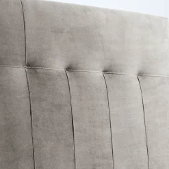 Tête de lit tapissée Napoles 140x100 cm Gris, Velours, Pieds en Bois><noscript><img width=