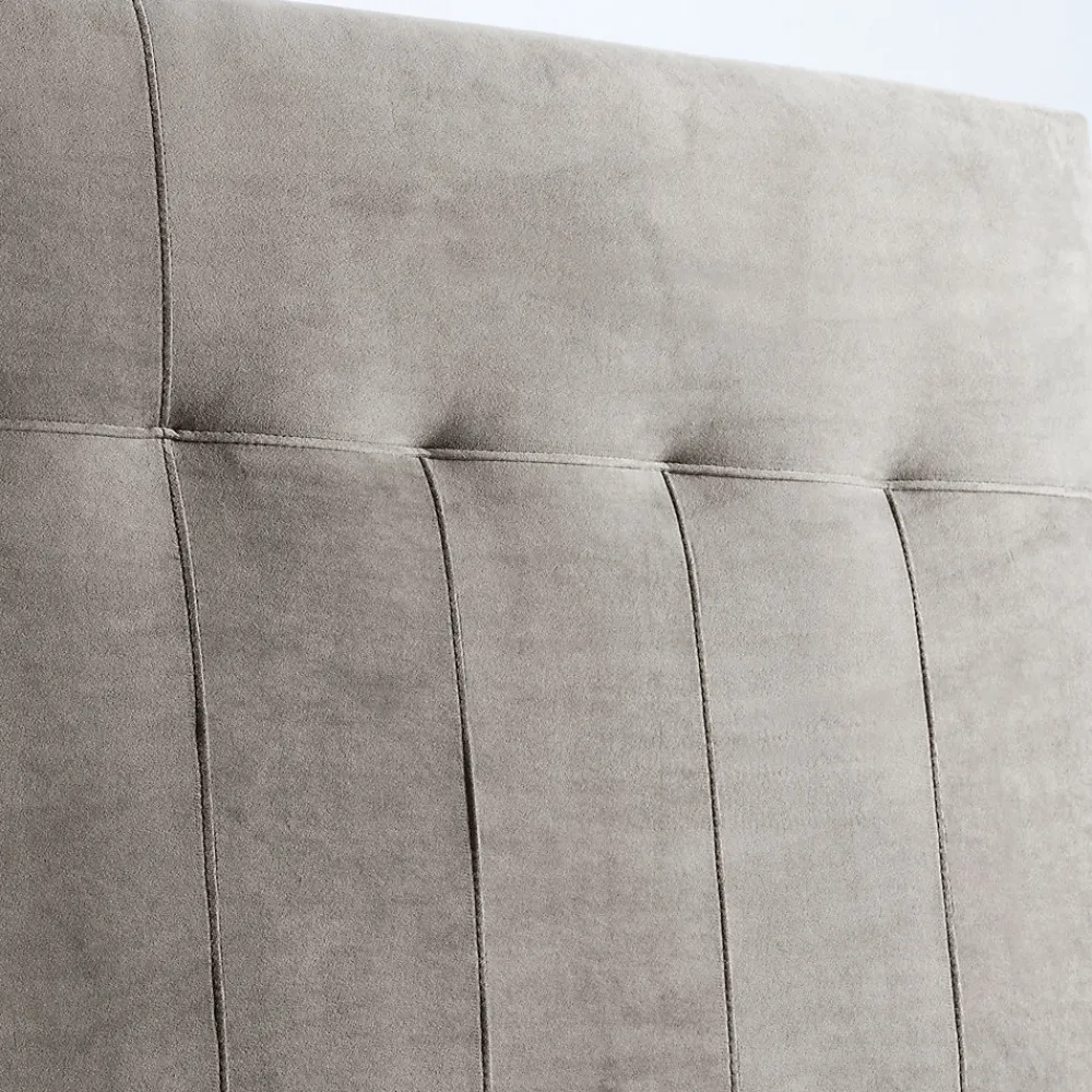 Tête de lit tapissée Napoles 140x100 cm Gris, Velours, Pieds en Bois>Vs Venta-Stock Discount