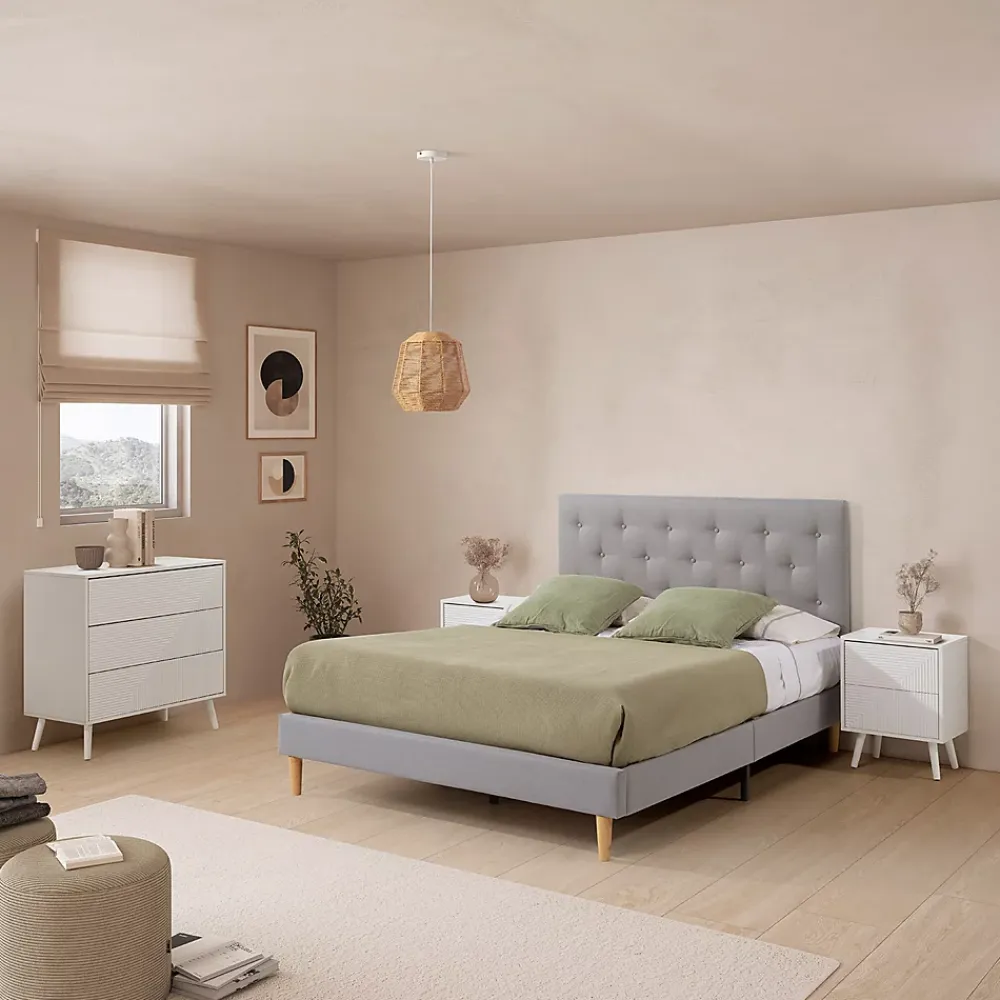 Vs Venta-Stock Tête de lit tapissée Turin 140x60 cm Gris* Tête De Lit